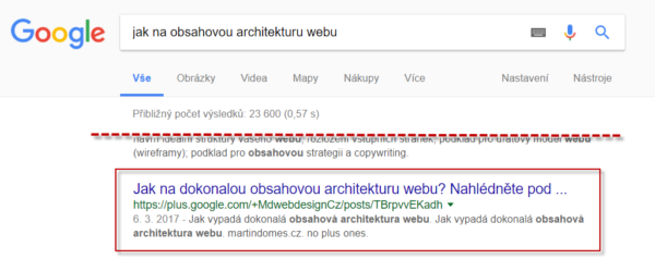 Příspěvky ze sítě Google+ se zařazují do vyhledávání