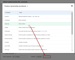 Sklik - vložení názvu reklamní sestavy