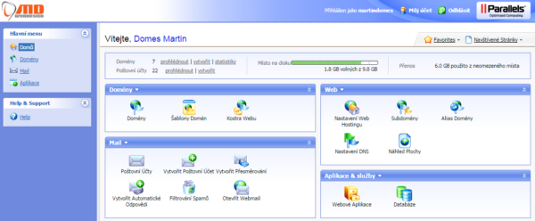 administrace hostingu