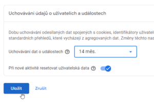 Uchovávání dat v GA4