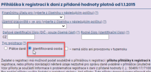 mojedane.cz - registrace jako identifikovaná osoba