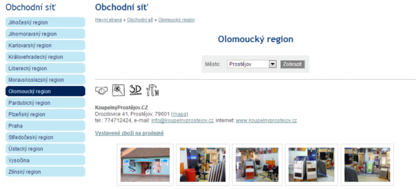 Odkaz na webu obchodního partnera